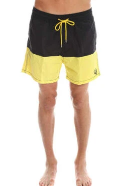 BEN WATTSBen Watts Shark Attack Swim Short - Black/Yellow