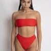 The Saltwater CollectiveClaire Bandeau Swim - Red