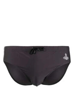 Vivienne WestwoodEmbroidered Logo Swim Briefs - Black