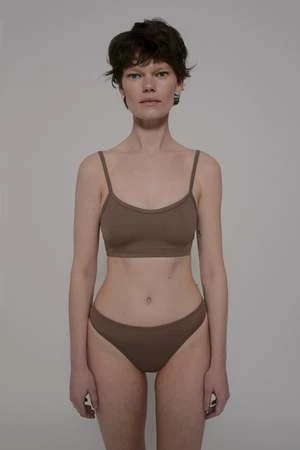 NU SWIMNu Swim High Cut Bottom - Taupe 4 NU SWIMNu Swim High Cut Bottom - Taupe - Image 2