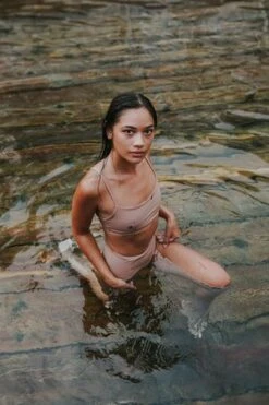 La Lobax Absorka Hand Painted Swim Top - Brown