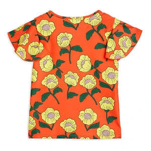 Mini RodiniKids Mini Rodini Child Flowers AOP Swim Top - Orange 4 Mini RodiniKids Mini Rodini Child Flowers AOP Swim Top - Orange - Image 2