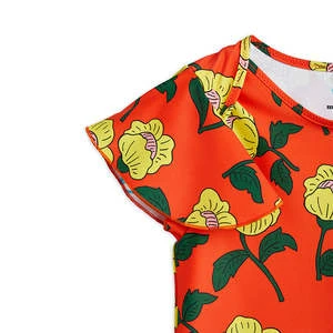 Mini RodiniKids Mini Rodini Child Flowers AOP Swim Top - Orange 5 Mini RodiniKids Mini Rodini Child Flowers AOP Swim Top - Orange - Image 3