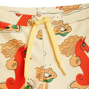 Mini RodiniKids Mini Rodini Child Unicorn Seahorse Swim Shorts - Orange 5 Mini RodiniKids Mini Rodini Child Unicorn Seahorse Swim Shorts - Orange - Image 3
