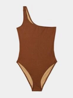 NU SWIMNu Swim Paradise 1 Shoulder One Piece - Silt Brown -Bliss Dream Style Nu Swim Paradise 1 Shoulder One Piece Silt Brown 20230512013708 1