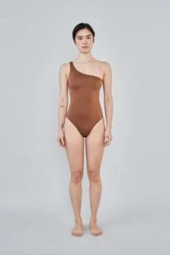 NU SWIMNu Swim Paradise 1 Shoulder One Piece - Silt Brown -Bliss Dream Style Nu Swim Paradise 1 Shoulder One Piece Silt Brown 20230512013709
