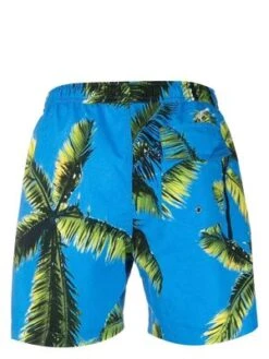 Blue Sky InnPalm Tree Print Swim Trunks - Sky Blue/Multicolor -Bliss Dream Style Palm Tree Print Swim Trunks 20230525013746 1