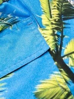 Blue Sky InnPalm Tree Print Swim Trunks - Sky Blue/Multicolor -Bliss Dream Style Palm Tree Print Swim Trunks 20230525013746 2