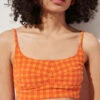 Rachel ComeyLabora Swim Top - Orange Plaid