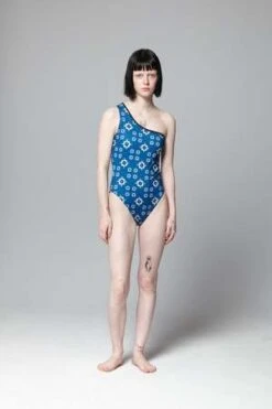 LEONORA I.M.Leonora I.m. Swim Asymmetrical One Piece - Iris Blue