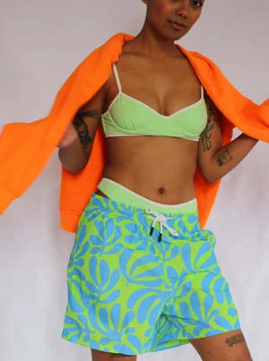 Solid And StripedSolid & Striped Classic Mens Swim Short - French Blue/Lime 6 Solid And StripedSolid & Striped Classic Mens Swim Short - French Blue/Lime - Image 4