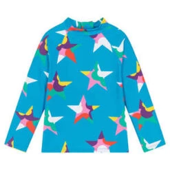 STELLA MCCARTNEYKids STELLA MCCARTNEY Child Long Sleeve Swim Top - Blue With Pop Stars Print