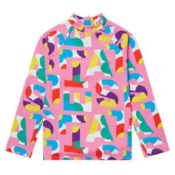 STELLA MCCARTNEYKids Stella McCartney Child Swim Top - Pink Logo Pop Print